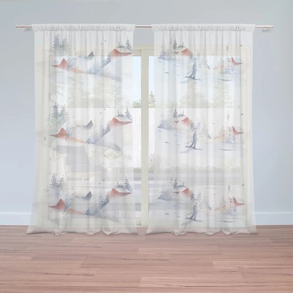 Sablio Vianočné záclony Zimná pohoda: 2ks 150x250cm