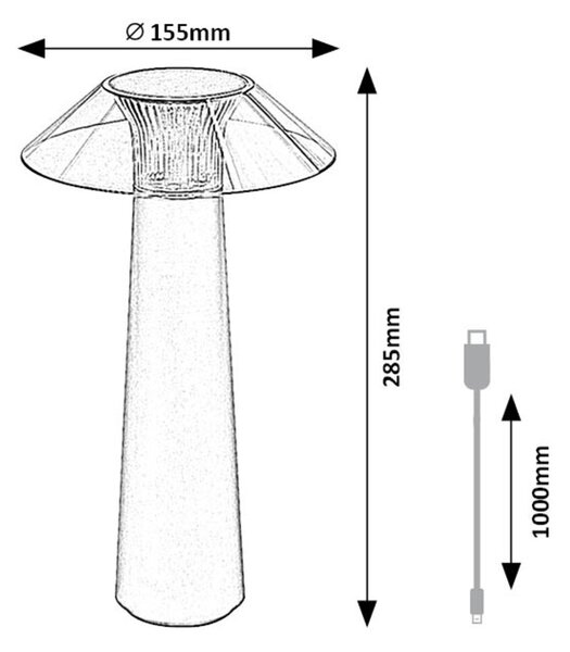 Rabalux ASSEN LED vonkajšia stolová lampa 77062