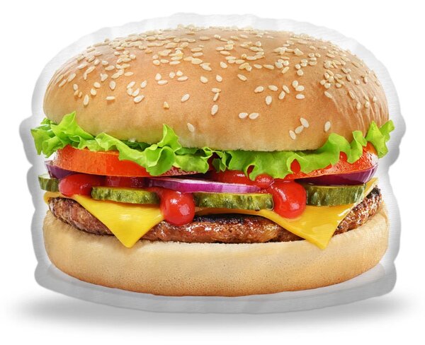 Sablio 3D vankúš Hamburger 39×50cm