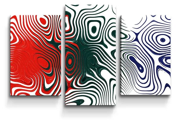 Sablio Obraz - 3-dílný Dvojfarebná abstrakcia - 75x50 cm