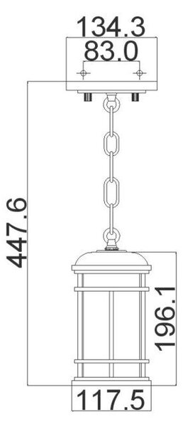 VONKAJŠIE ZÁVESNÉ SVIETIDLO, 12.1/32.5 cm Elstead Lighting - Série svietidiel