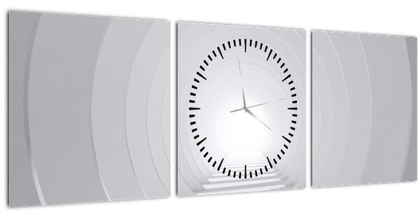 Obraz - 3D tunel (s hodinami) (90x30 cm)