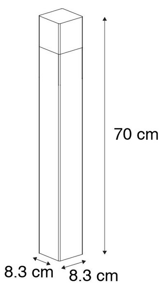 Stojacia vonkajšia lampa čierna 70 cm IP44 s dymovým sklom - Dánsko