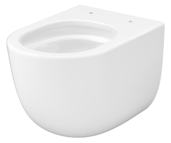 Cersanit Remo, závesná WC misa so sedadlom, vírivé splachovanie, biela lesklá, S4035-001