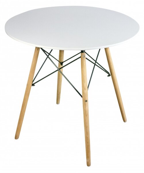 Jedálenský stôl v škandinávskom štýle okrúhly - biely