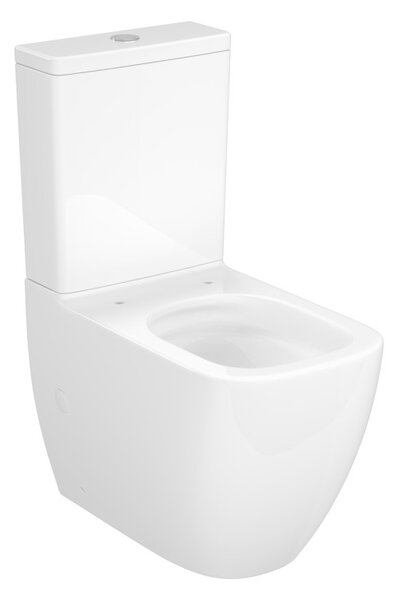 Cersanit Remo Square, hranaté kompaktné wc s WC sedadlom, vírivé splachovanie, biela lesklá, K3029-001