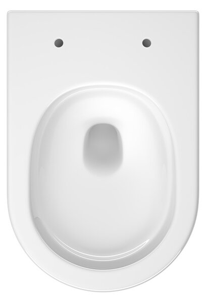 Cersanit Remo, závesná WC misa so sedadlom, vírivé splachovanie, biela lesklá, S4035-001