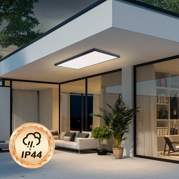Brilagi -LED Kúpeľňové stropné svietidlo FRAME LED/96W/230V 120x60 cm IP44 čierna