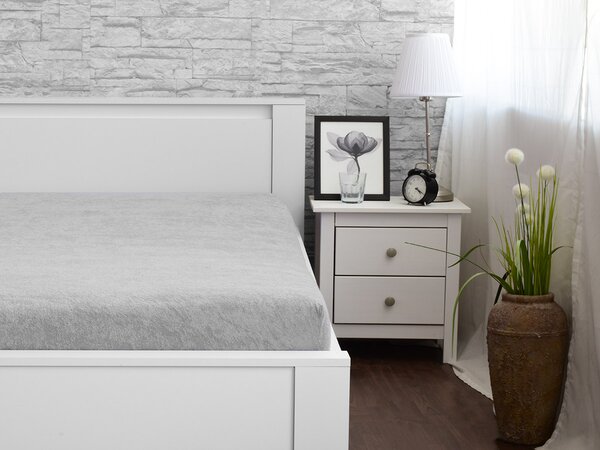 XPOSE® Detská froté plachta Exclusive - svetlo sivá 60x120 cm