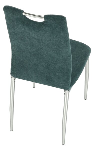 KONDELA Jedálenská stolička, azúrová látka/chróm, OLIVA NEW