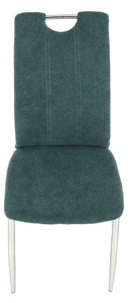 KONDELA Jedálenská stolička, azúrová látka/chróm, OLIVA NEW