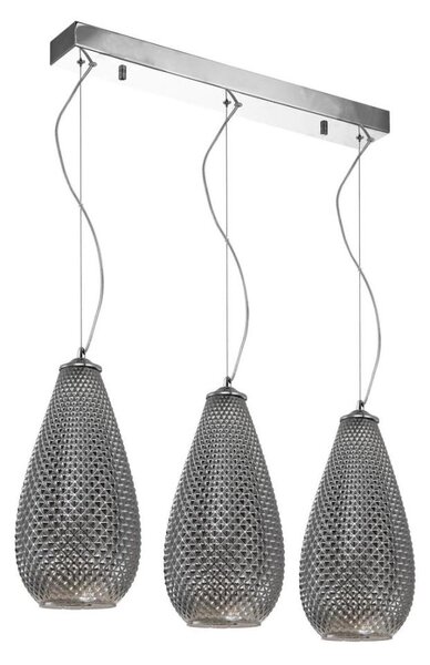 Luster na lanku PETRA 3xE27/60W/230V šedá