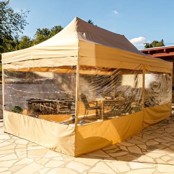 Záhradný párty stan 3 x 6 m INSTENT - nožnicový - champagne