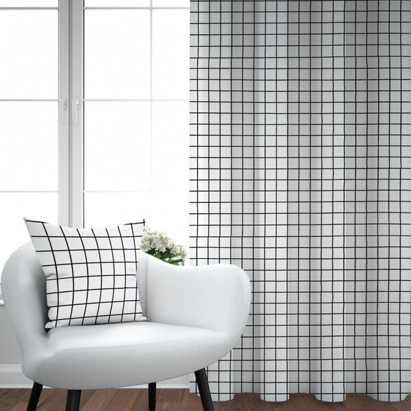 Ervi Bavlnený záves - Elegantné biele štvorce