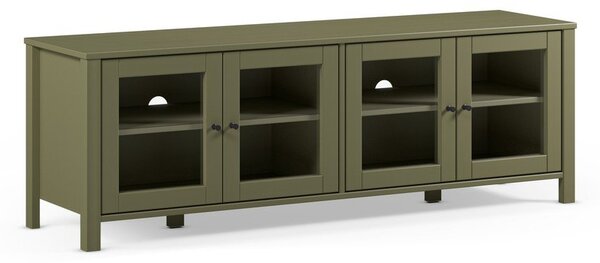 Zelený TV stolík z borovicového dreva 150x50x40 cm Alessandra – Marckeric