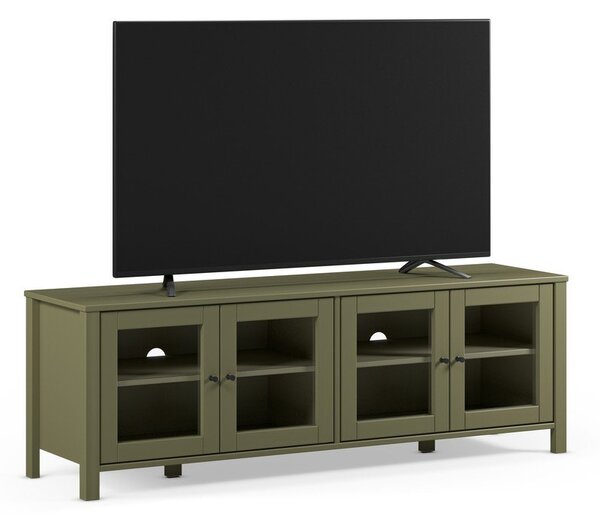 Zelený TV stolík z borovicového dreva 150x50x40 cm Alessandra – Marckeric
