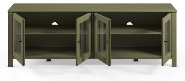Zelený TV stolík z borovicového dreva 150x50x40 cm Alessandra – Marckeric