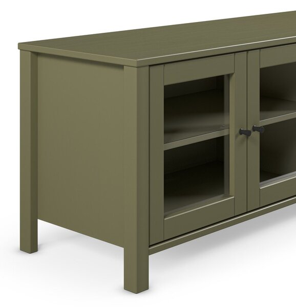 Zelený TV stolík z borovicového dreva 150x50x40 cm Alessandra – Marckeric