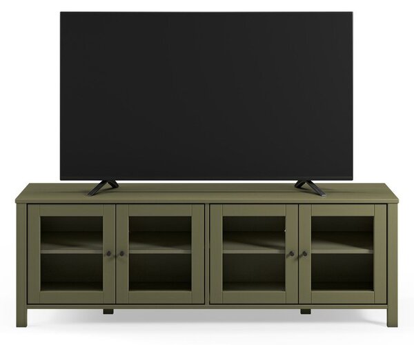 Zelený TV stolík z borovicového dreva 150x50x40 cm Alessandra – Marckeric