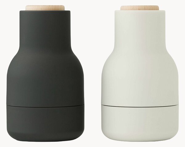Malé mlynčeky na soľ a korenie's vrchnákmi z bukového dreva Bottle Grinder, 2 ks
