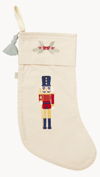 Obojstranná vianočná pančucha z organickej bavlny Nutcracker