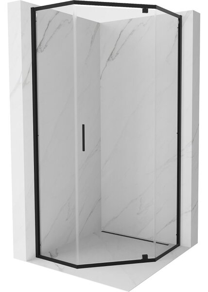 Mexen Exo-R pěťhranná sprchová kabína výklopná 90 x 90 cm, transparentná, čierna - 812-090-090-70-00