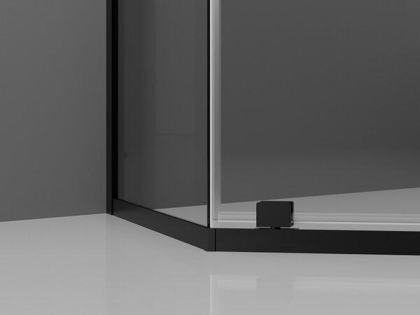 Mexen Exo-R pěťhranná sprchová kabína výklopná 90 x 90 cm, transparentná, čierna - 812-090-090-70-00