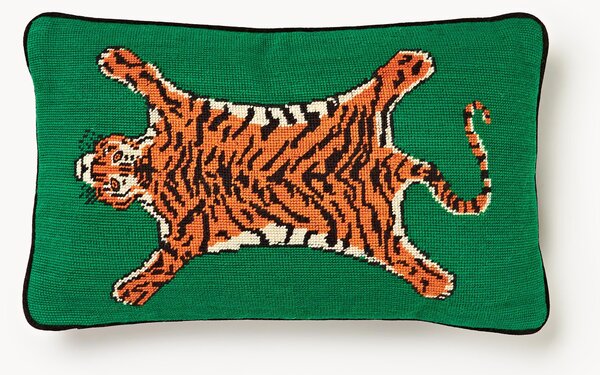 Ručne vyrobený vlnený dekoračný vankúš Tiger