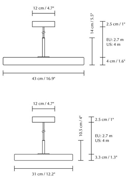 Krémovobiele závesné svietidlo UMAGE Asteria, ⌀ 43 cm