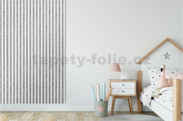 Akustické dekoračné panely dub sonoma 3D lamely na sivom filcovom podklade 270 x 30 cm