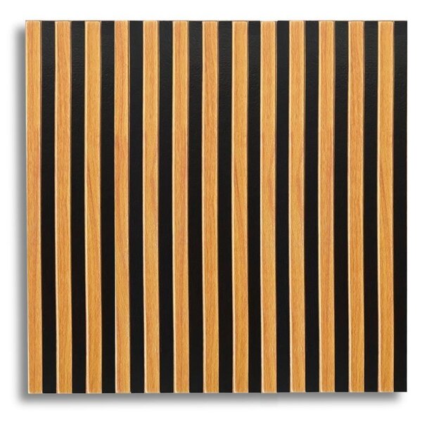 Samolepiace panely na stenu PE1, cena za kus, rozmer 66,5 cm x 66,5 cm, lamely hnedé, IMPOL TRADE