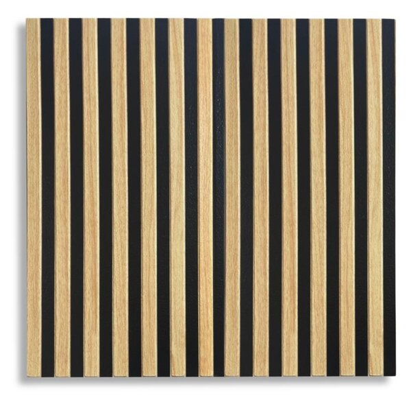 Samolepiace panely na stenu PE2, cena za kus, rozmer 66,5 cm x 66,5 cm, lamely svetlo hnedé, IMPOL TRADE