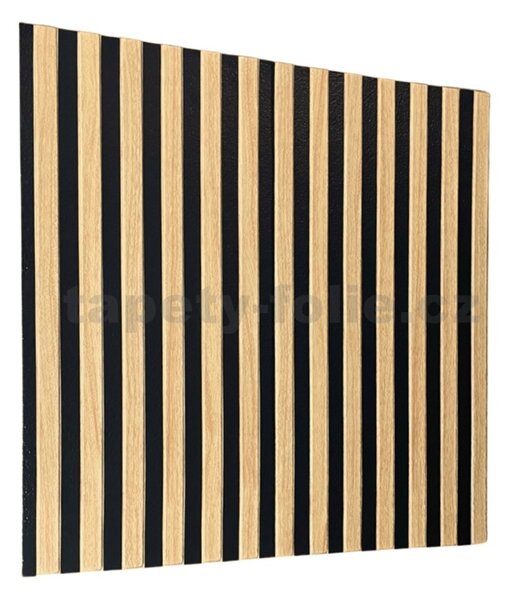 Samolepiace panely na stenu PE2, cena za kus, rozmer 66,5 cm x 66,5 cm, lamely svetlo hnedé, IMPOL TRADE