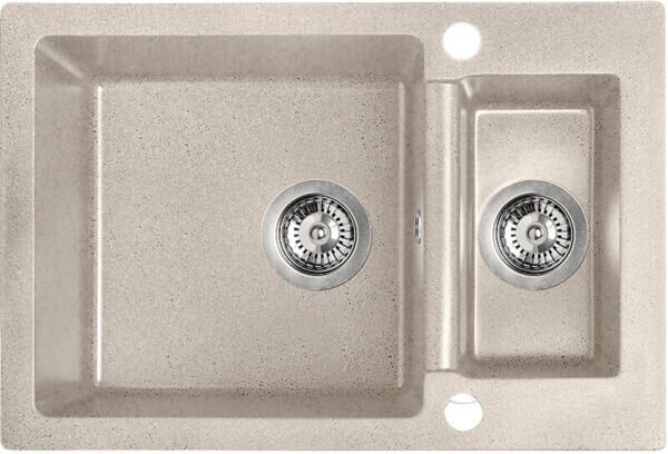 Laveo Celia, 1,5-komorový granitový drez 650x440x195 mm, béžová, LAV-SBC_430T