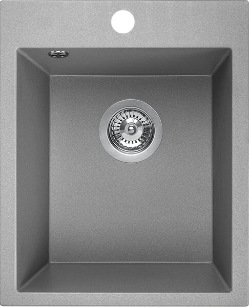 Laveo Chichi, 1-komorový granitový drez 390x480x205 mm, šedá, LAV-SBH_510T