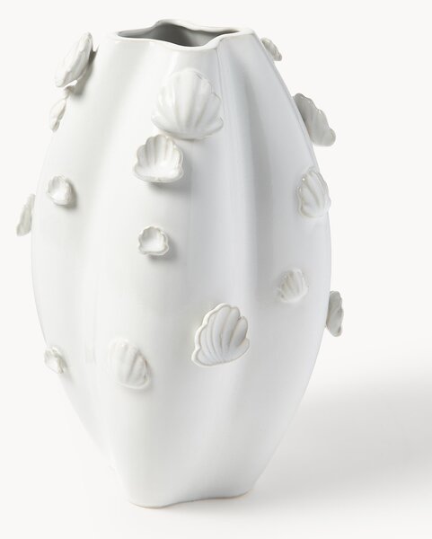 Glazovaná váza's mušľovou dekoráciou Mar, V 31 cm