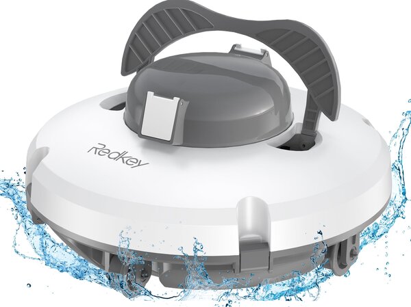 Redkey S100 Akumulátorový bazénový robot, automatický bazénový vysávač trvá 130 minút so silným sacím výkonom, 180 μm pre nadzemný/plytký bazén