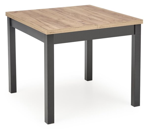 Halmar TIAGO KWADRAT rozkladací stôl 90-125/90 doska: dub craft, nohy: čierne