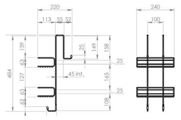 Gedy Gedy, CHROM LINE polica 240x490x220 mm, chróm, 2485