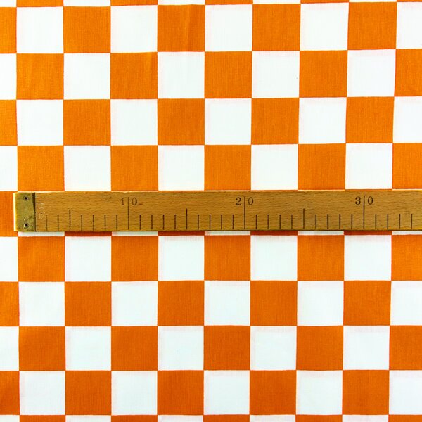 Ervi bavlna š.155 cm - kocka oranžová, metráž