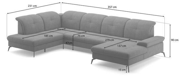 SEDACIA SÚPRAVA, textil, koža, biela Sit & More - Sedačky, Online Only