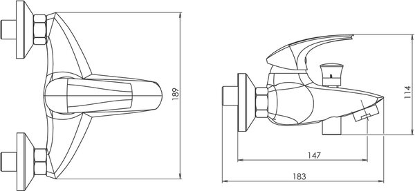 Novaservis Metalia ECO+, vaňová batéria 150 mm, chrómová, 57020,0E