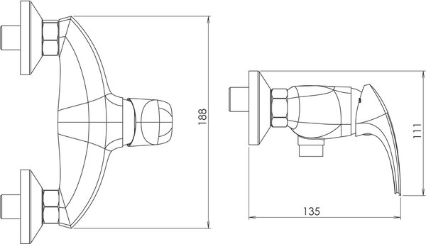 Novaservis Metalia 57, sprchová batéria 150 mm, chrómová, 57060,0