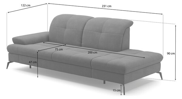 LEŇOŠKA, textil, grafitová Sit & More - Online Only obývacie izby, Online Only