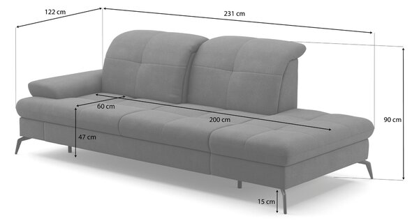 LEŇOŠKA, textil, grafitová Sit & More - Online Only obývacie izby, Online Only