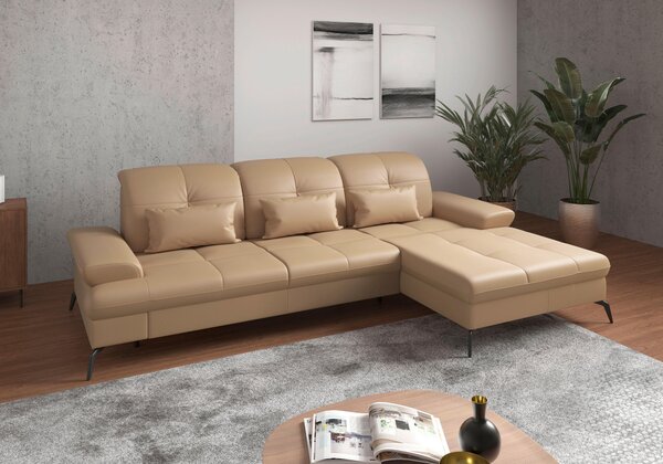 ROHOVÁ SEDAČKA, textil, koža, cappuccino Sit & More - Sedačky, Online Only