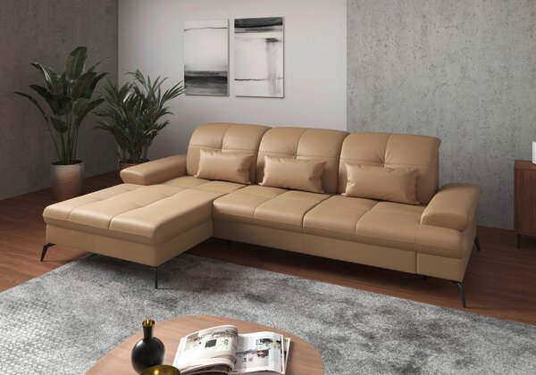 ROHOVÁ SEDAČKA, textil, koža, cappuccino Sit & More - Sedačky, Online Only
