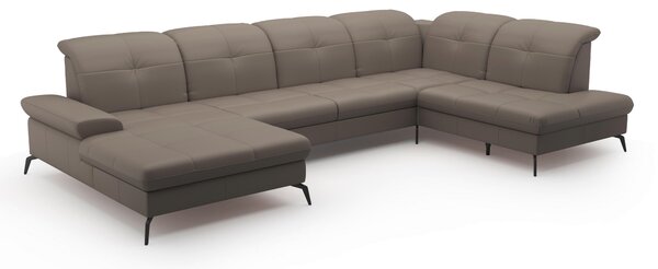 SEDACIA SÚPRAVA, textil, koža, sivá Sit & More - Sedačky, Online Only