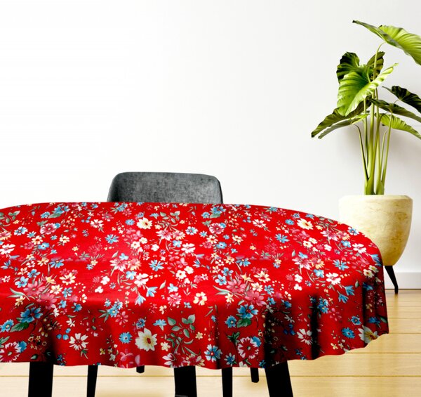 Ervi bavlnený obrus na stôl oválny - Kvetinová lúka