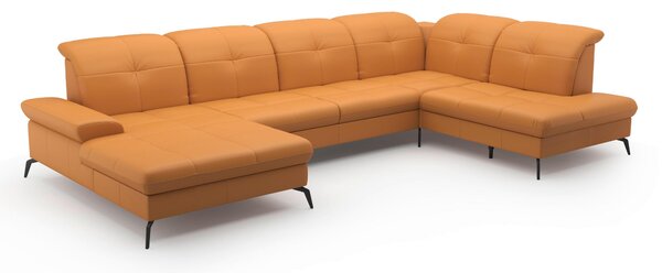 SEDACIA SÚPRAVA, textil, koža, kari žltá Sit & More - Sedačky, Online Only